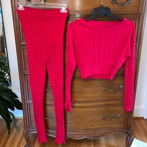 Fashion Nova red sweater set